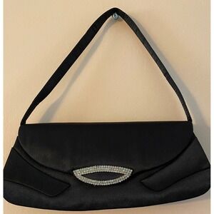Vintage La Regale black clutch with rhinestones